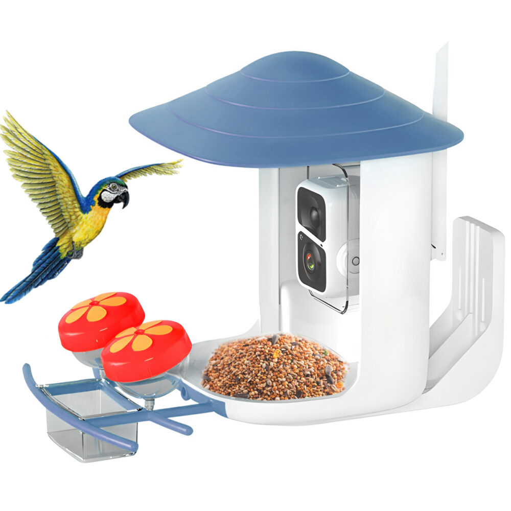 Birdster Retro Birdhouse with Large Capacity waterproof wooden Bird Feeder-Only Birdhouse No Camera